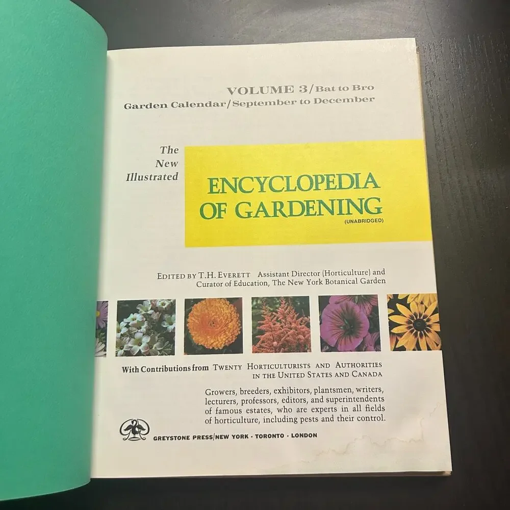 New Illustrated Encyclopedia of Gardening Volume 3 1967 Hardcover Bat to Bro
